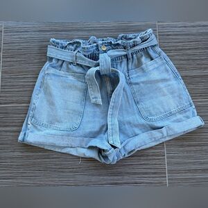 Zara Light Blue Jean Shorts with Belt Size 10